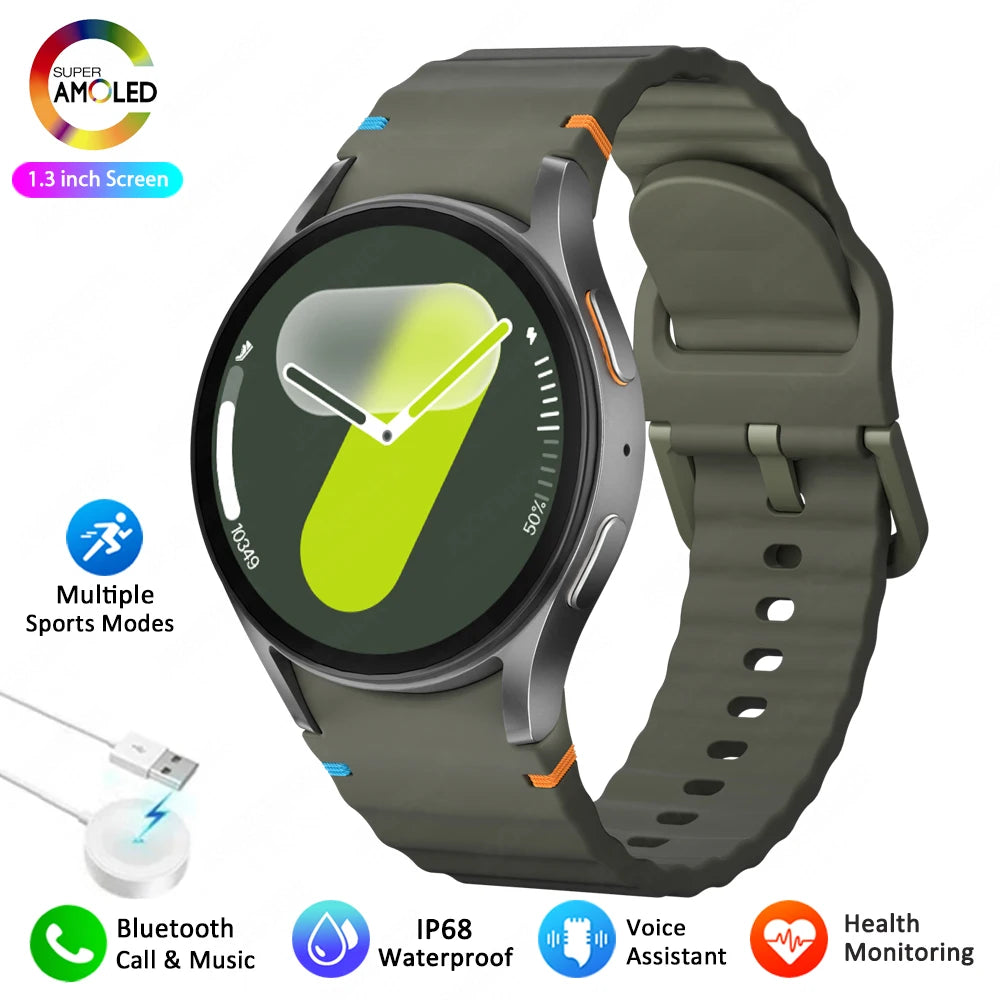 New Smart Watch 7 Mini Women GPS Motion Track NFC AMOLED Display Compass Heart rate Games Bluetooth Call Waterproof Men Watch