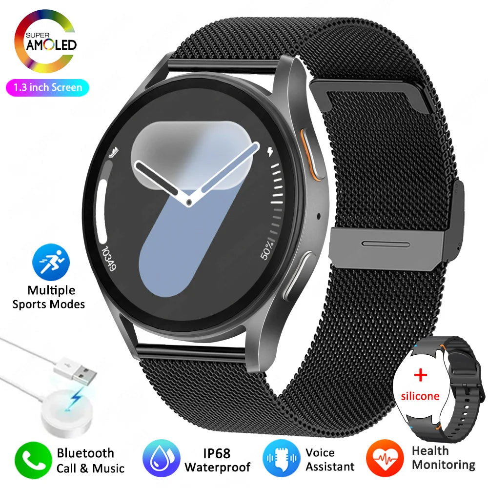 New Smart Watch 7 Mini Women GPS Motion Track NFC AMOLED Display Compass Heart rate Games Bluetooth Call Waterproof Men Watch