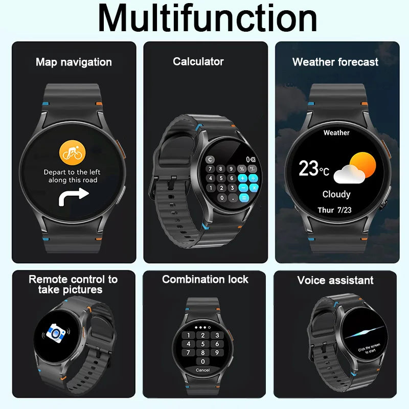 New Smart Watch 7 Mini Women GPS Motion Track NFC AMOLED Display Compass Heart rate Games Bluetooth Call Waterproof Men Watch