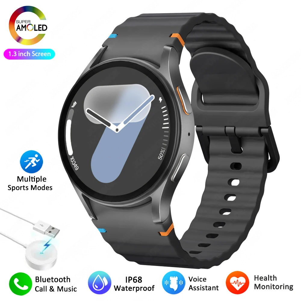 New Smart Watch 7 Mini Women GPS Motion Track NFC AMOLED Display Compass Heart rate Games Bluetooth Call Waterproof Men Watch